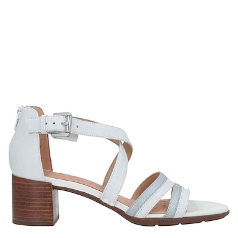 GEOX women’s leather sandals sz. 8.5 NWB white
